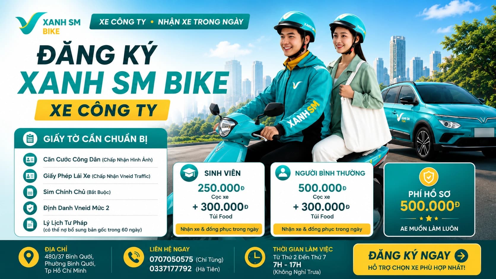 Banner đăng ký tài xế Xanh SM